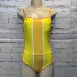 Bumble Yellow Striped One-Piece Swimsuit – Size L